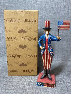 Jim Shore Heartwood Creek 4009273 “Proudly Patriotic” Uncle Sam w/Flag 2007
